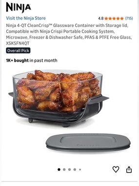Ninja 4-QT CleanCrisp™ Glassware Container with Storage lid